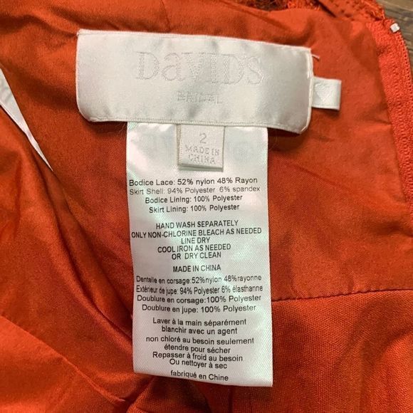 David’s bridal formal long dress burnt orange lace maxi dress. Fall dance - Picture 6 of 7